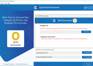 Cigati OLM to PST Converter screenshot