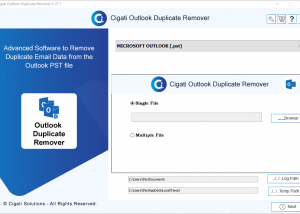 software - Cigati Outlook Duplicate Remover Tool 21.1 screenshot