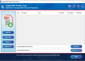 Cigati PDF Protect Tool screenshot