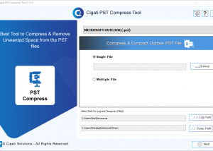 Cigati PST Compress Tool screenshot