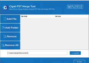 software - Cigati PST Merge Tool 21.9 screenshot