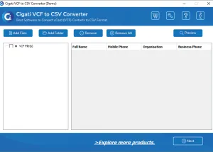 Full Cigati VCF to CSV Converter screenshot