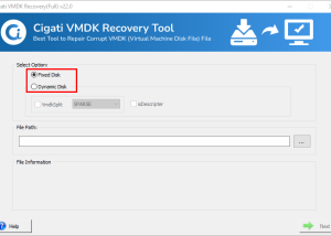 software - Cigati VMDK Recovery Tool 22.0 screenshot