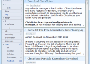 software - CintaNotes Free Personal Notes Manager 3.14 screenshot