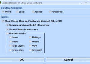 Classic Menus For Office 2010 Software screenshot