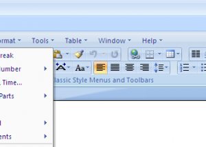 software - Classic Style Menus for Office 4.7 screenshot