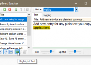 ClipBoard Speaker screenshot