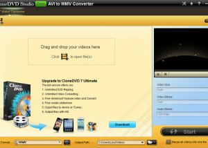 software - CloneDVD Free AVI to WMV Converter 1.0.0.0 screenshot