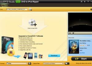 software - CloneDVD Studio Free DVD to iPod Ripper 1.0.0.0 screenshot