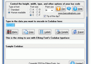 Codabar screenshot