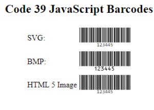 software - JavaScript Code 39 Generator 18.03 screenshot