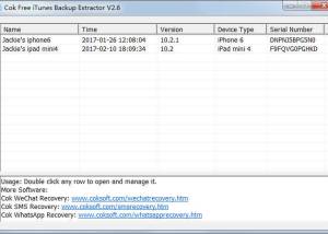 Full Cok Free iTunes Backup Extractor screenshot