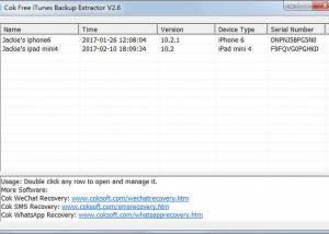 Cok Free iTunes Backup Extractor screenshot