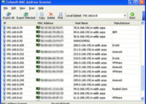 Colasoft MAC Scanner screenshot