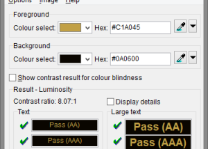 Full Colour Contrast Analyser screenshot