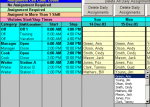 software - Complex Shift Schedules for 25 People 6.72 screenshot