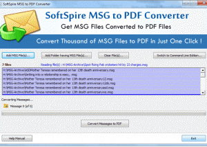 Convert bulk MSG to PDF screenshot