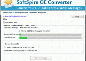 Convert .DBX into Outlook 2010 screenshot