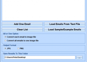 Convert Email Addresses To Images Software screenshot