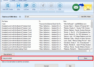 software - Convert EML to MSG Freeware 2.0 screenshot