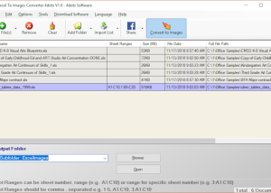 software - Convert Excel to Images 4dots 1.2 screenshot