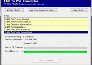 Convert from Windows Mail to Outlook 2007 screenshot