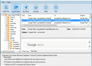 Convert Lotus Notes NSF to PST screenshot