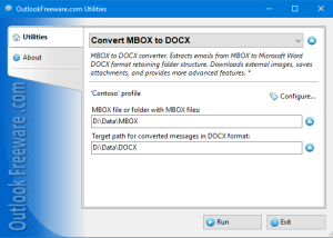 software - Convert MBOX to DOCX for Outlook 4.21 screenshot