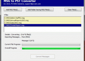 software - Convert MSG Files to PST 5.03 screenshot