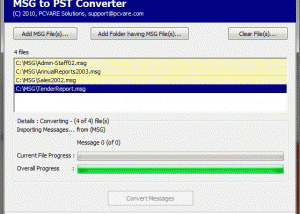 software - Convert MSG Outlook into PST 4.05 screenshot