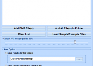 Convert Multiple BMP Files To JPG Files Software screenshot