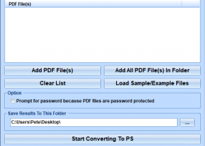 software - Convert Multiple PDF Files To PS Files Software 7.0 screenshot