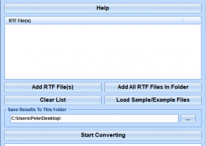 Convert Multiple RTF Files To HTML Files Software screenshot