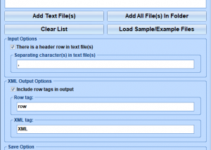 Convert Multiple Text Files To XML Files Software screenshot