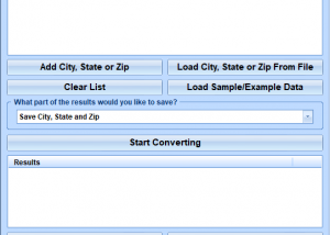 software - Convert Multiple Zip Codes To City, State or City, State To Zip Codes Software 7.0 screenshot