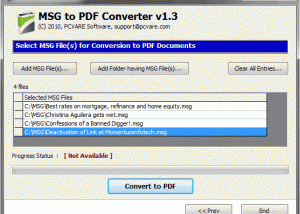 software - Convert Outlook MSG files to PDF 4.05 screenshot