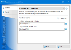 software - Convert PST to HTML for Outlook 5.0 screenshot