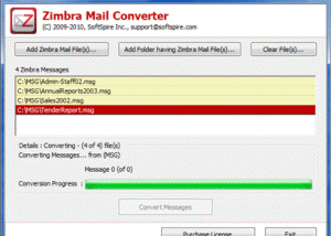 Convert Zimbra to PST screenshot