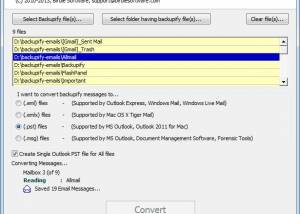 Converting Thunderbird Mail to Outlook screenshot