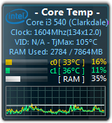 software - Core Temp Gadget 2.7 screenshot