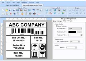 Corporate Barcode Label Printing Program screenshot