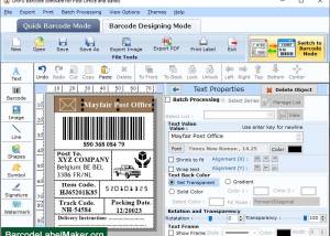 Courier Post Mailer Barcode Labels screenshot