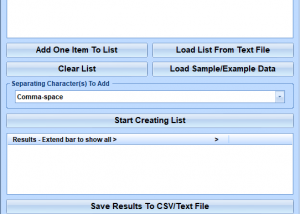 Create Comma Separated List Software screenshot