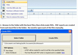 Create PDFs screenshot