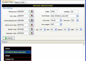 software - CSS Vertical Menu Generator 3.5 screenshot