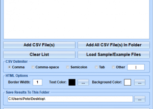 CSV To HTML Table Converter Software screenshot