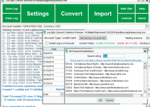 software - CSV2QFX Convert 10.2.13 screenshot