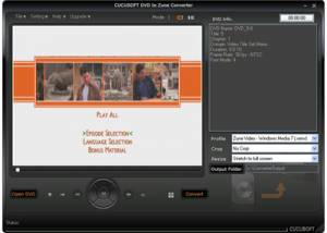 software - Cucusoft DVD to Zune Converter 8.08 screenshot