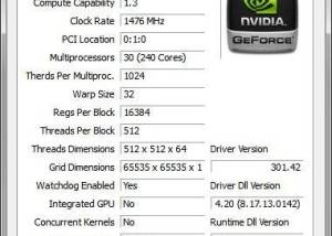 software - CUDA-Z 0.10.251 screenshot