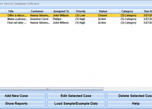 software - Customer Service Database Software 7.0 screenshot